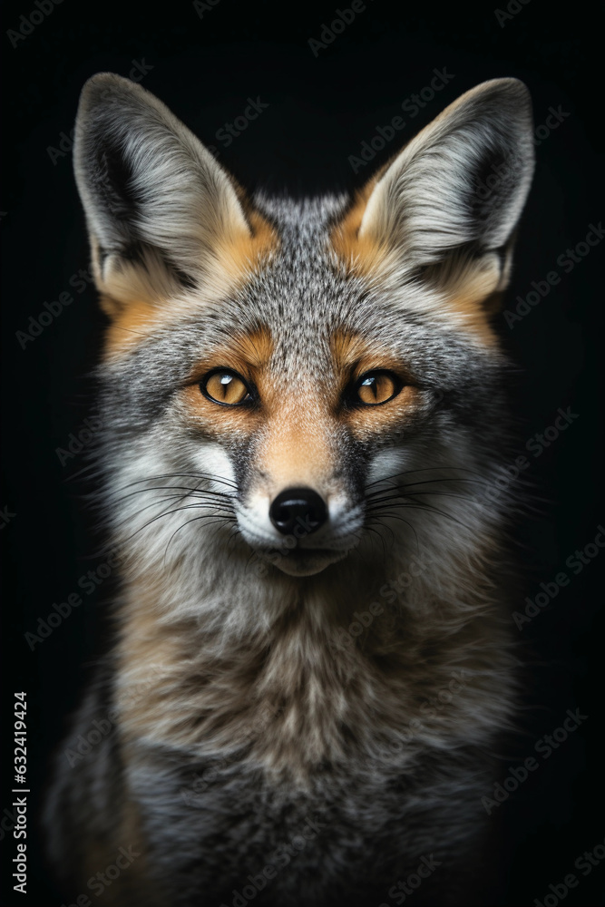 Gray Fox in its Natural Habitat. Majestic Portrait. North America Wildlife Animal. Generative ai