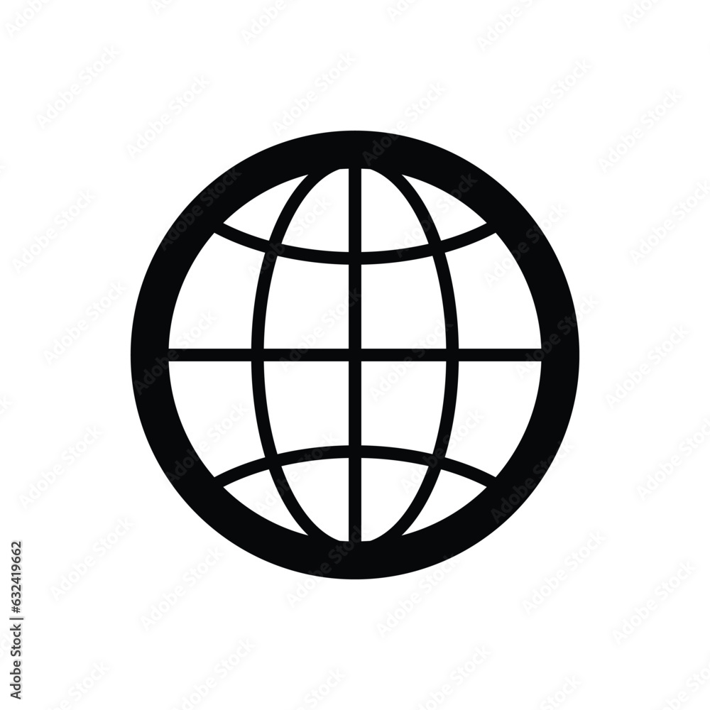 World globe map vector icon World globe map vector icon