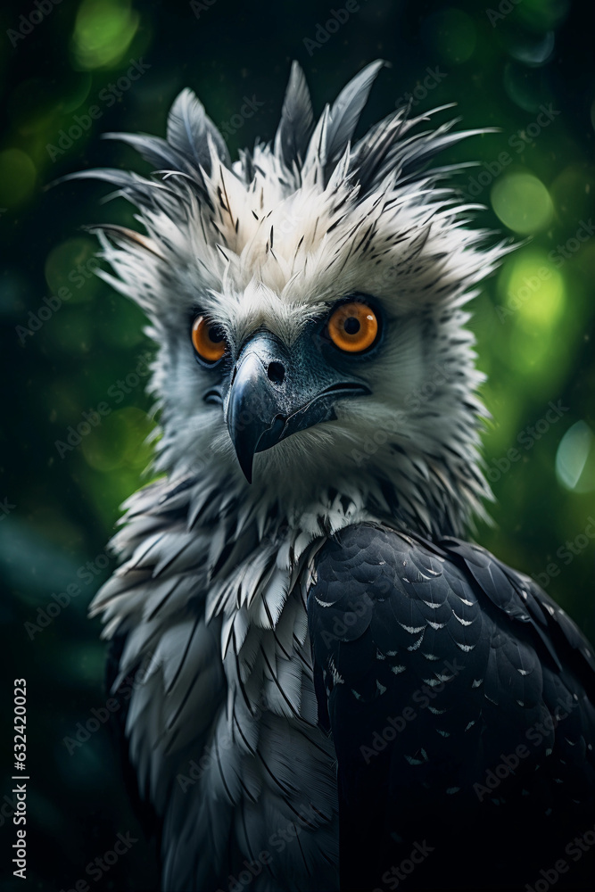 Fototapeta premium Harpy Eagle in the Jungle. Majestic Portrait. Wildlife Animal. Generative ai