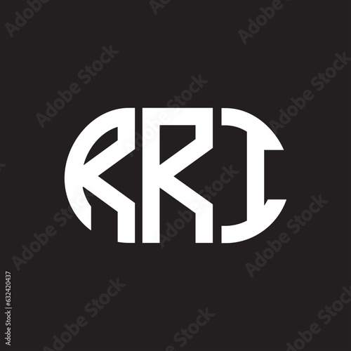 RRI letter technology logo design on black background. RRI creative initials letter IT logo concept. RRI setting shape design 