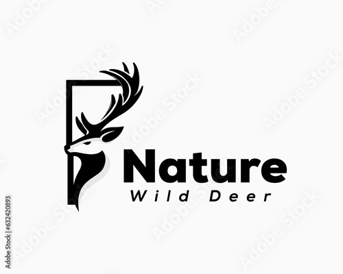 elegance head deer elk logo symbol template illustration inspiration