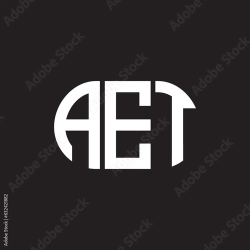 AET letter technology logo design on black background. AET creative initials letter IT logo concept. AET setting shape design 