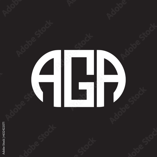 AGA letter technology logo design on black background. AGA creative initials letter IT logo concept. AGA setting shape design 