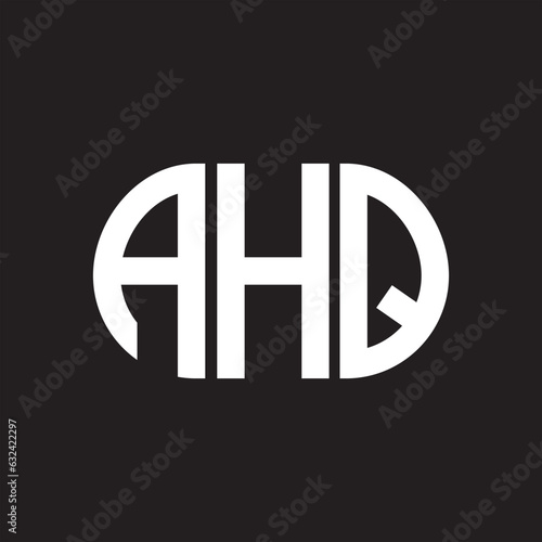 AHQ letter technology logo design on black background. AHQ creative initials letter IT logo concept. AHQ setting shape design 