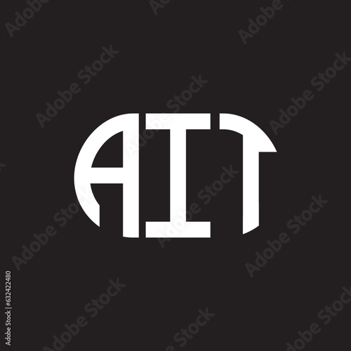 AIT letter technology logo design on black background. AIT creative initials letter IT logo concept. AIT setting shape design 