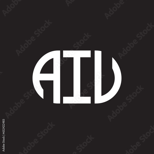 AIU letter technology logo design on black background. AIU creative initials letter IT logo concept. AIU setting shape design
 photo