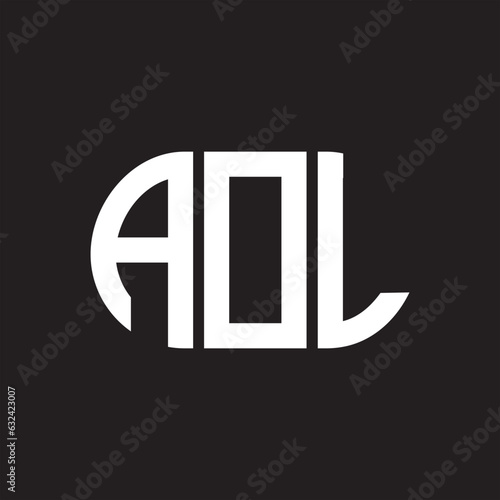 AOl letter technology logo design on black background. AOl creative initials letter IT logo concept. AOl setting shape design
 photo