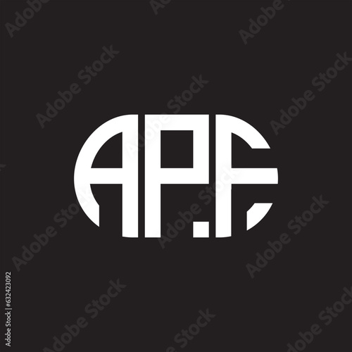 APF letter technology logo design on black background. APF creative initials letter IT logo concept. APF setting shape design 