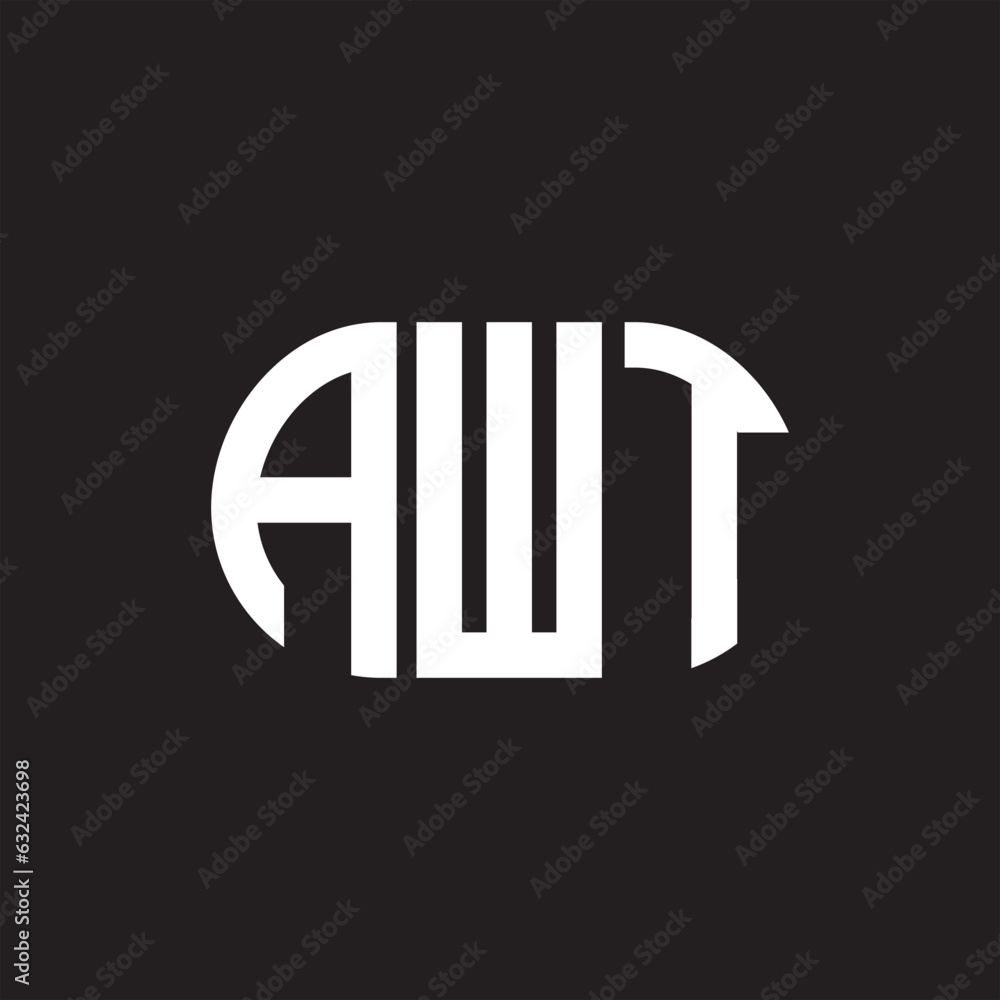 AWT letter logo design on black background. AWT creative initials letter logo concept. AWT letter design.	
