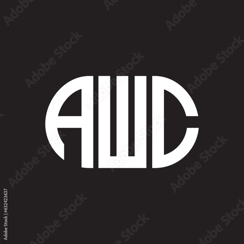 AWC letter logo design on black background. AWC creative initials letter logo concept. AWC letter design.	
 photo