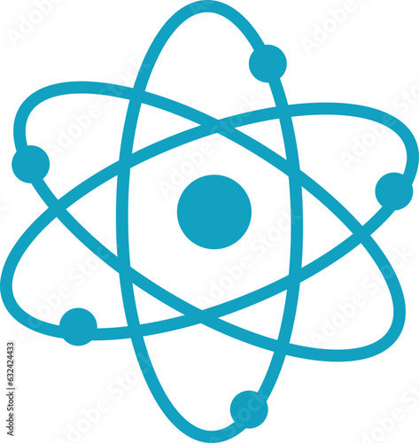 Vector blue icons, signs and symbols in science flat design
