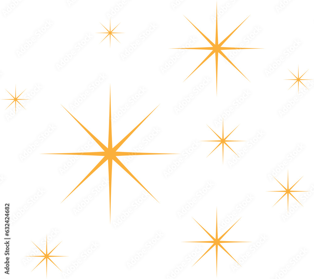 Vector flat star sparkle firework, Decoration twinkle, shiny flash.