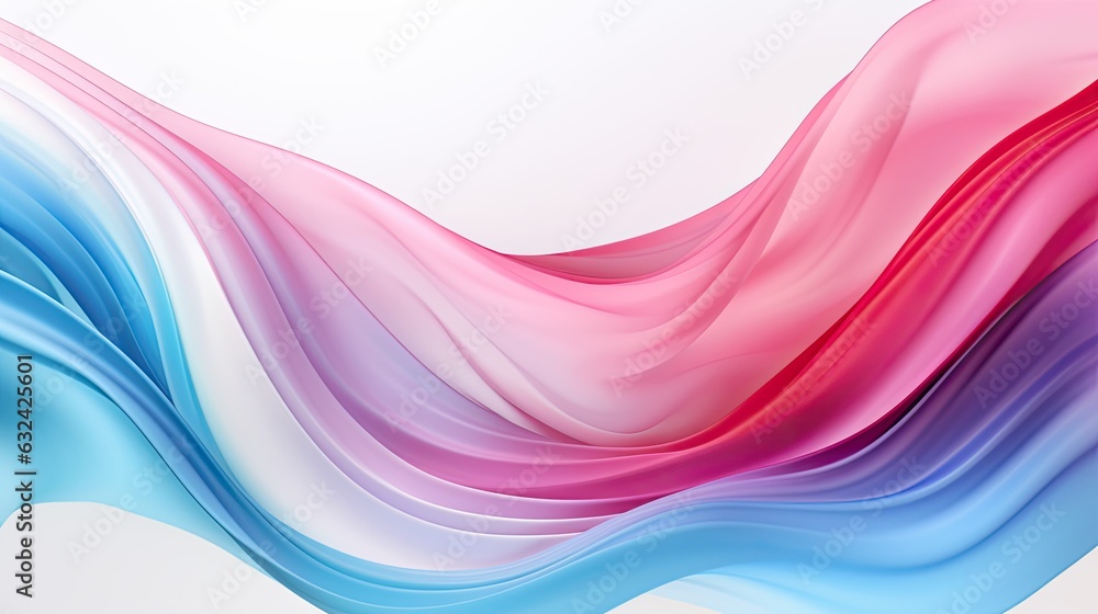 Abstract vector flying wave silk or satin fabric on white background