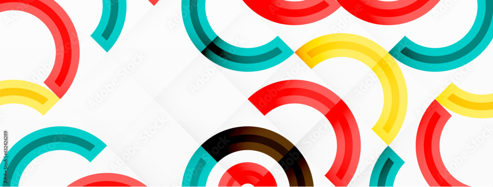 Obraz premium Colorful circle abstract background with vibrant and eye-catching design that incorporates a variety of different shades and hues creating a swirling, dynamic effect