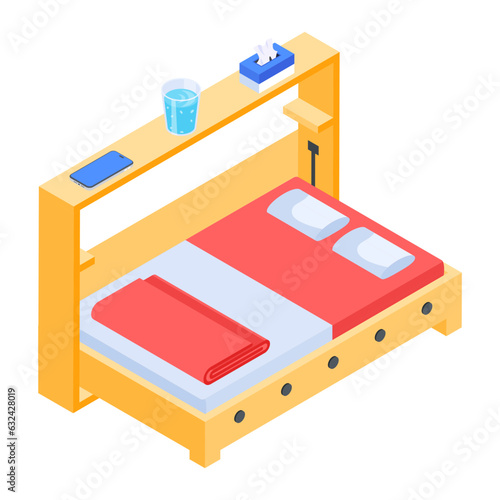 Pack of Bedroom Isometric Icons  

