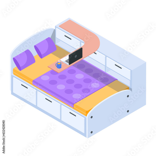 Pack of Bedroom Isometric Icons  

