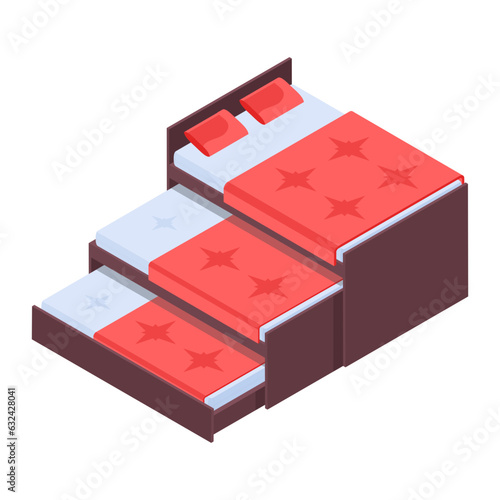 Pack of Bedroom Isometric Icons  

