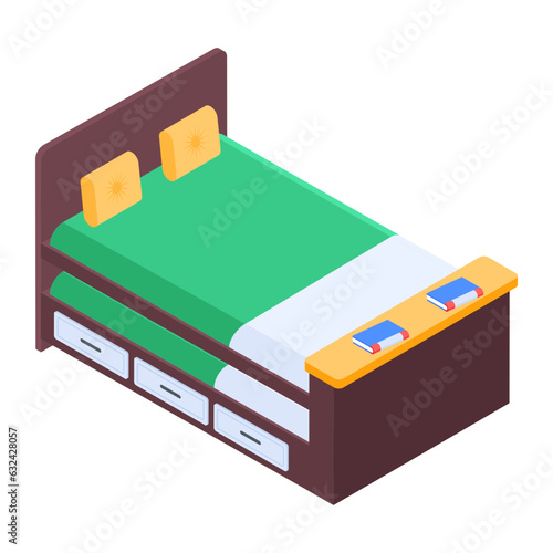 Pack of Bedroom Isometric Icons  

