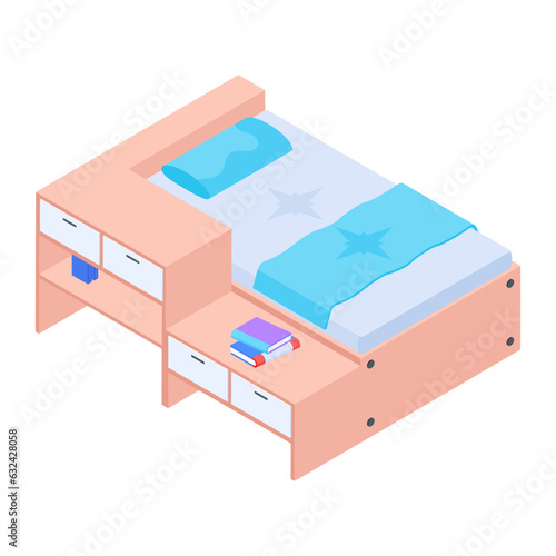 Pack of Bedroom Isometric Icons  

