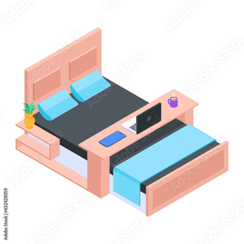 Pack of Bedroom Isometric Icons  

