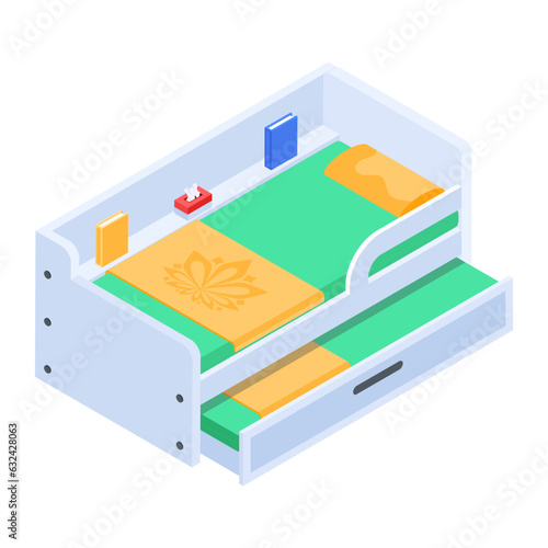 Pack of Bedroom Isometric Icons  

