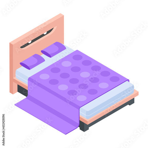 Pack of Modern Bedrooms Isometric Icons  


