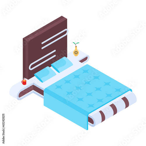 Pack of Modern Bedrooms Isometric Icons  

