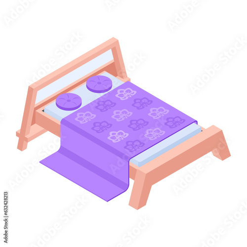 Pack of Modern Bedrooms Isometric Icons  

