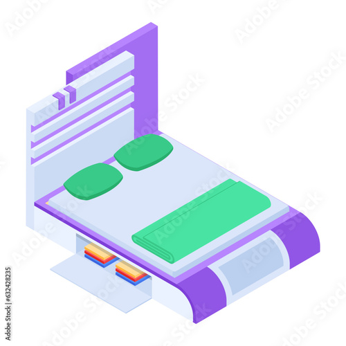 Pack of Modern Bedrooms Isometric Icons  

