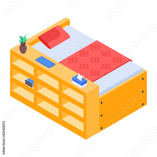 Pack of Modern Bedrooms Isometric Icons  


