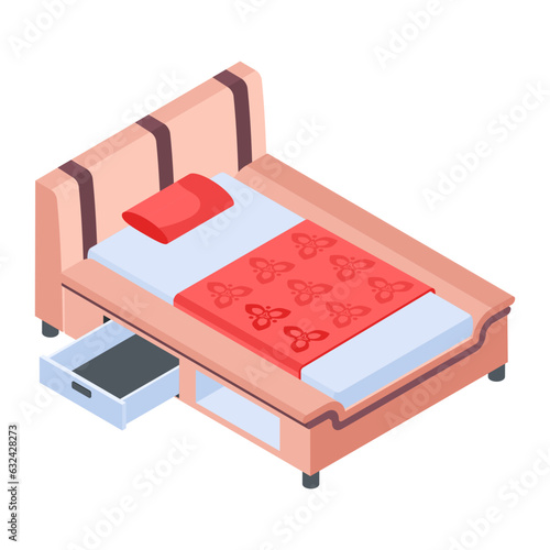 Pack of Modern Bedrooms Isometric Icons  

