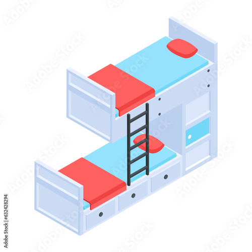 Pack of Modern Bedrooms Isometric Icons  

