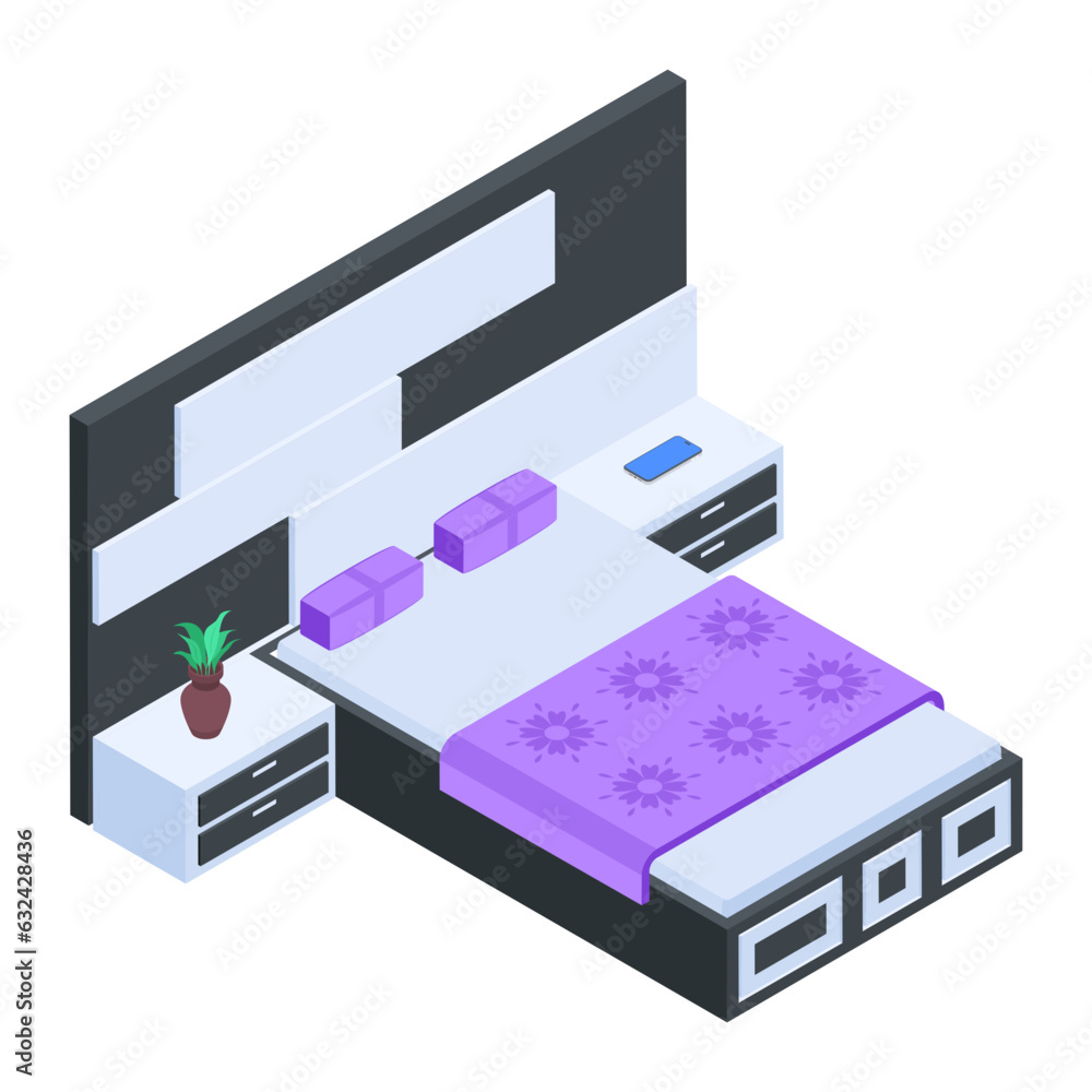 Pack of Modern Bedrooms Isometric Icons
Pack of Modern Bedrooms Isometric Icons