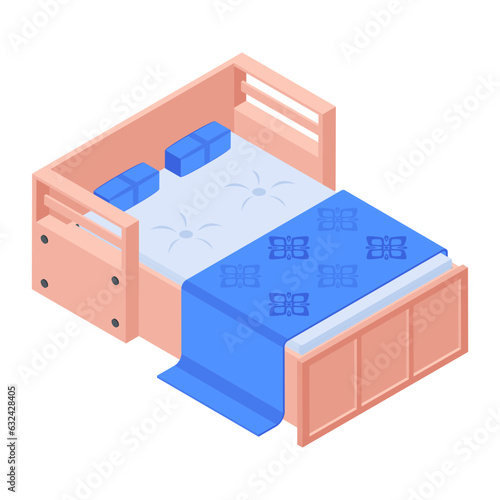 Pack of Modern Bedrooms Isometric Icons  

