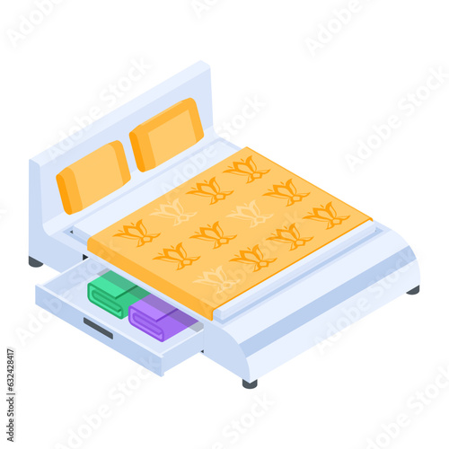 Pack of Modern Bedrooms Isometric Icons  

