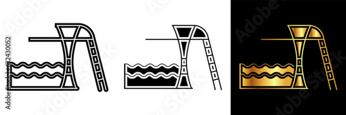 The Diving Board Icon represents a platform used for diving into a swimming pool or other bodies of water. 