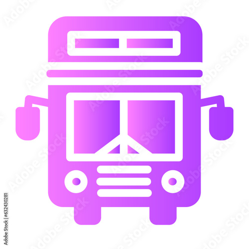 double decker bus line icon