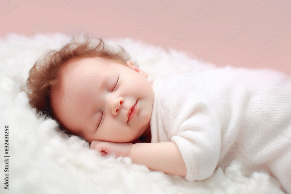 Cute baby sleeping sweetly in cotton cloud Cute baby sleeping sweetly in cotton cloud