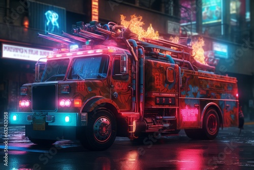 消防車,Generative AI AI画像