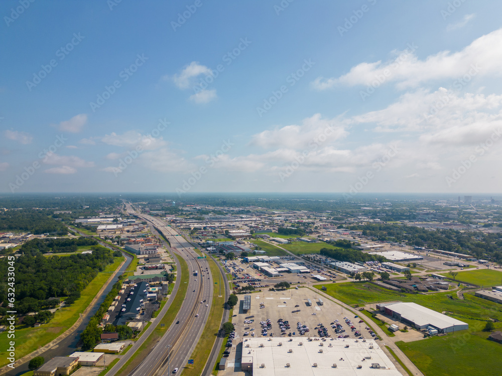 Aerial image Business and industrial buildings Beaumont Texas USA