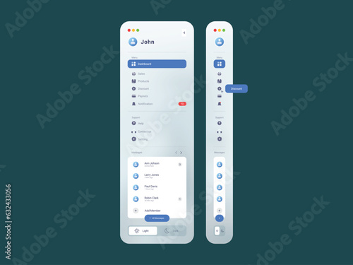 EPS Navigation Bar Template For Dasshboard And Website Use Full Editable And Vector (Light Mode)