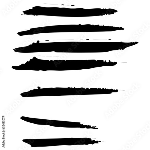 Set of Black Vector Brush Doodle Strokes.