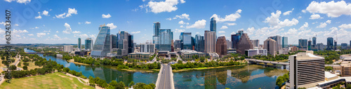 Aerial panorama Downtown Austin Texas USA photo