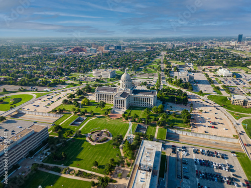 Aerial drone photo Oklahoma State Capitol Building