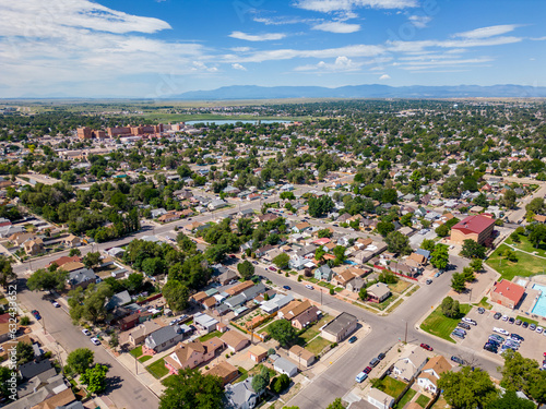 Aerial photo residential single family homes in Pueblo Colorado photo