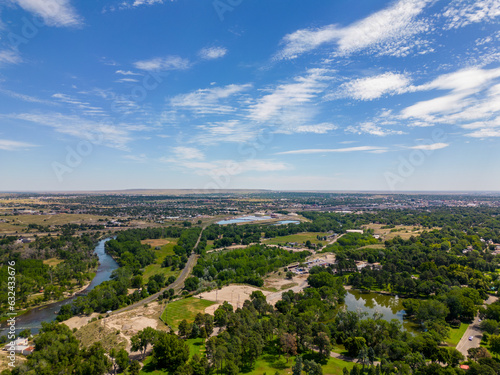 Aerial drone image Pueblo Colorado City Park © Felix Mizioznikov