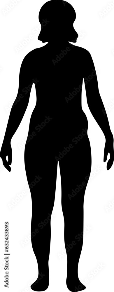 Fat Woman Body Silhouette Illustration Vector