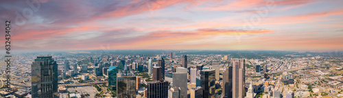 Aerial panorama rooftop skyscraper towers Dallas Texas © Felix Mizioznikov