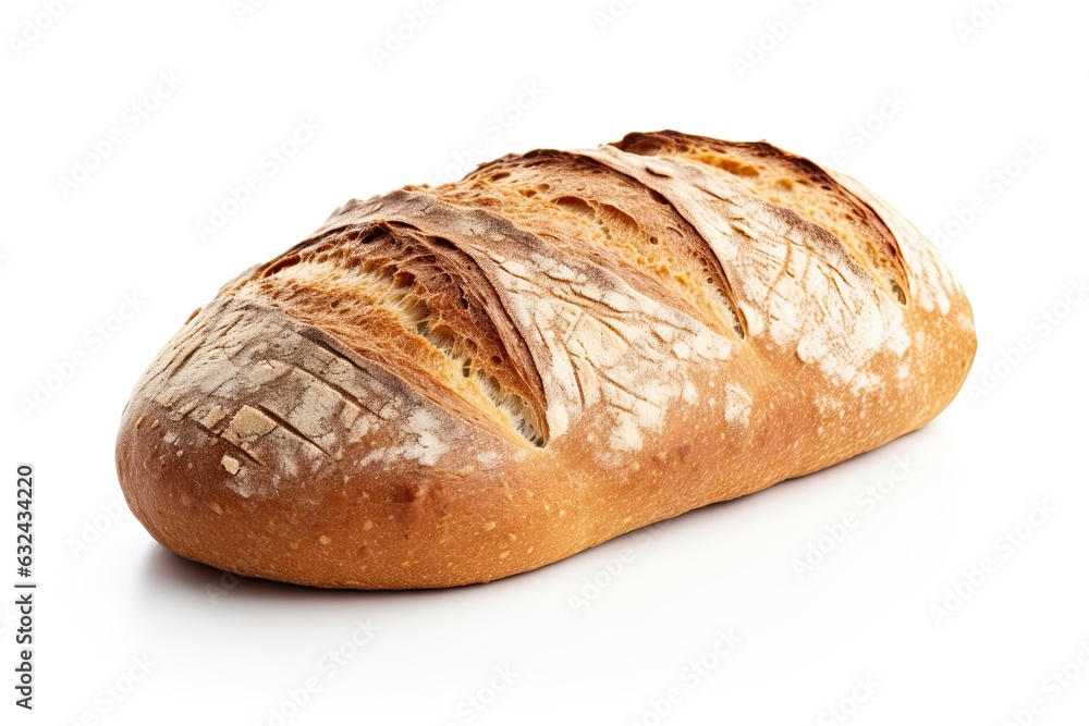 Fresh bread isolated on white background