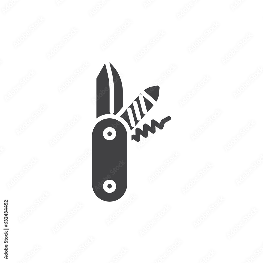 Folding camping knife vector icon Folding camping knife vector icon